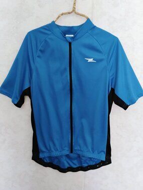 Qualidyne Blue Full-Zip Men's Cycling Jersey Size Medium